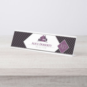 Real Estate Agent   Home   Initials Desk Name Plate