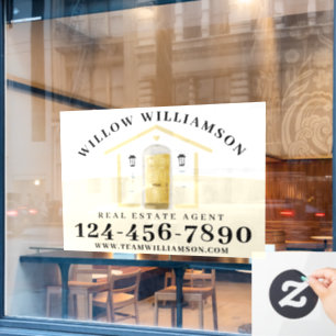 Real Estate Agent House & Yellow Watercolor Door