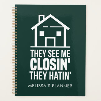 Real Estate Agent Houses and Contracts Custom Planner