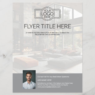 Real Estate Agent Intro Flyer with Logo and Photo