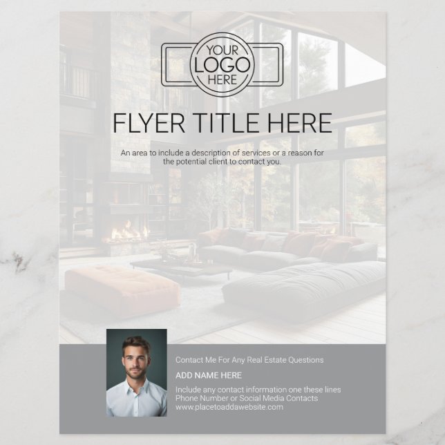 Real Estate Agent Intro Flyer with Logo and Photo (Front)