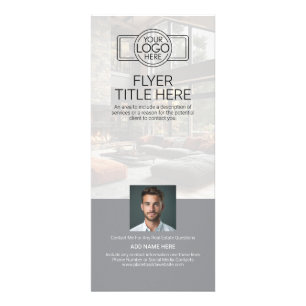 Real Estate Agent Intro Flyer with Logo and Photo Rack Card
