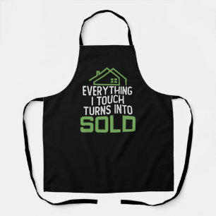Real Estate Agent Joke Pun Realtor Sold Home Apron