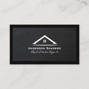 Real Estate Agent   Lux Executive Leather Business Card