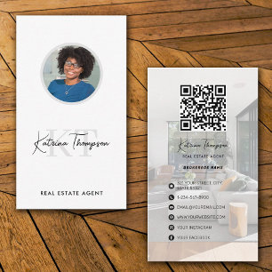 Real Estate Agent Marketing Realtor QR Code Photo Business Card