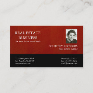 Real Estate Agent Marsala Crimson Business Cards