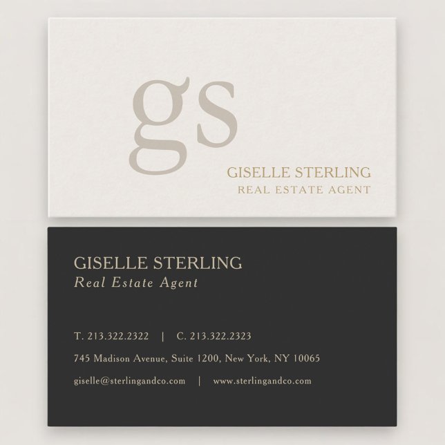 Real Estate Agent Monogram Professional Business Card (Creator Uploaded)