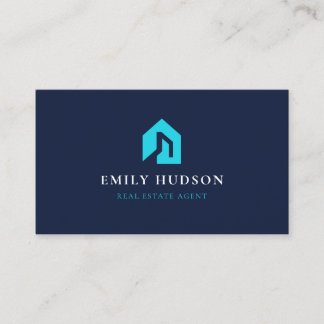 Real Estate Agent Navy Blue  Business Card