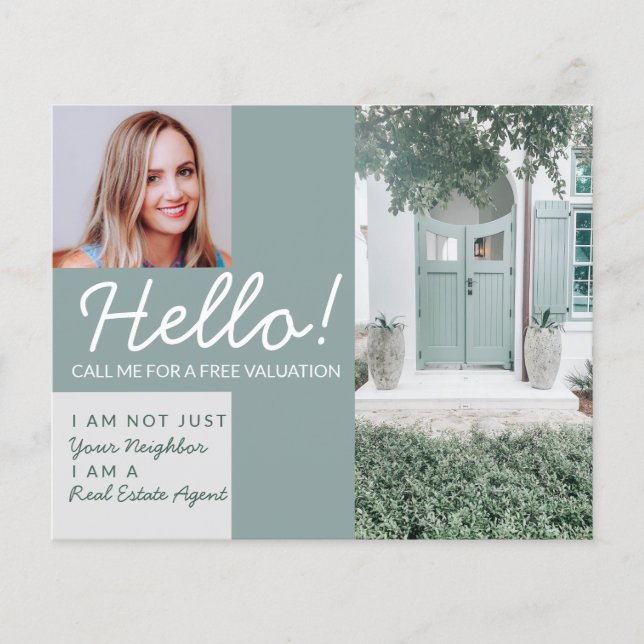 Real Estate Agent neighbor HELLO calling CARD  (Front)