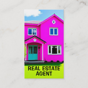 Real Estate Agent Neon BRIGHTS Business Card