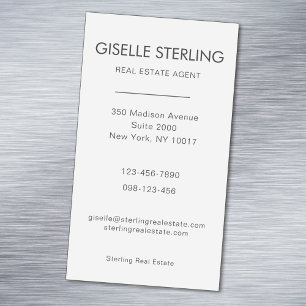 Real Estate Agent Neutral Professional Magnetic Business Card
