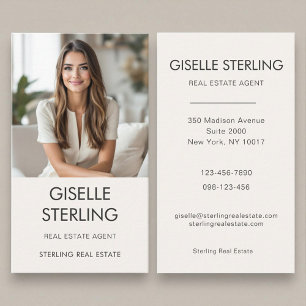 Real Estate Agent Neutral Professional Photo Business Card