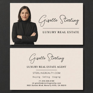 Real Estate Agent Neutral Professional Photo Business Card