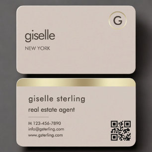 Real Estate Agent Neutral QR Code Business Card