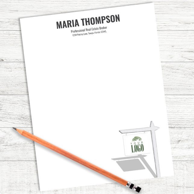 Real Estate Agent Personalised Letterhead  (Real Estate Custom Letterhead)