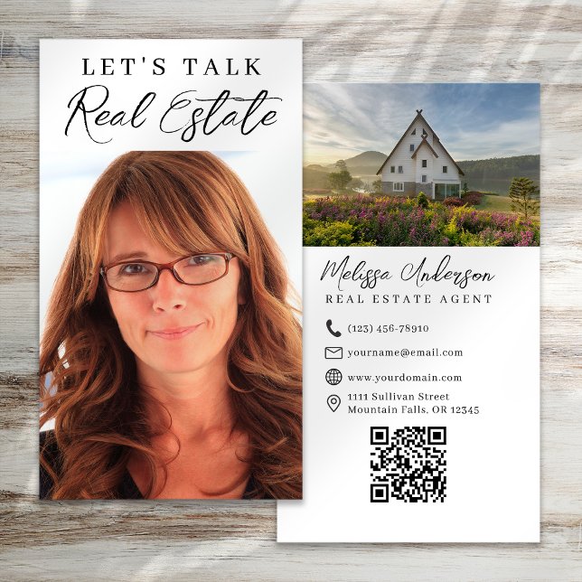 Real Estate Agent Photo QR Code Business Card (Creator Uploaded)
