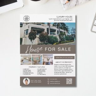 Real Estate Agent Photo QR Property Listing Flyer