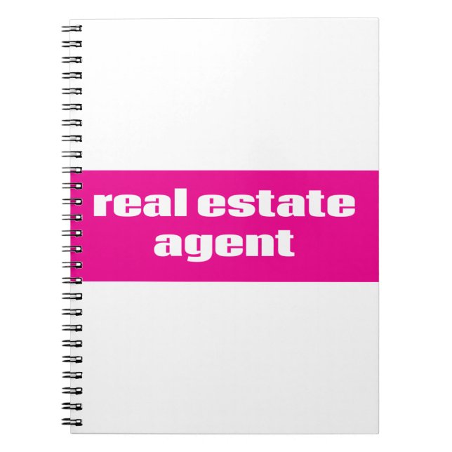 Real Estate Agent Pink Notebook (Front)