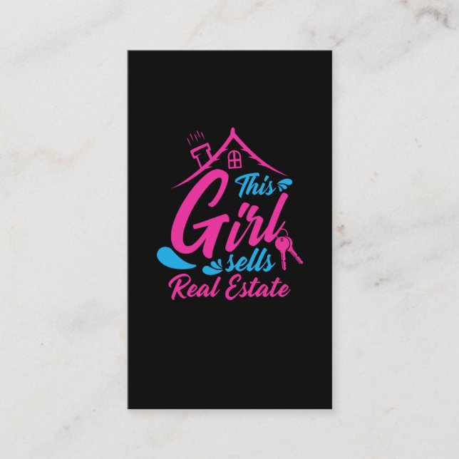 Real Estate Agent Property Girl Broker Investor Business Card (Front)
