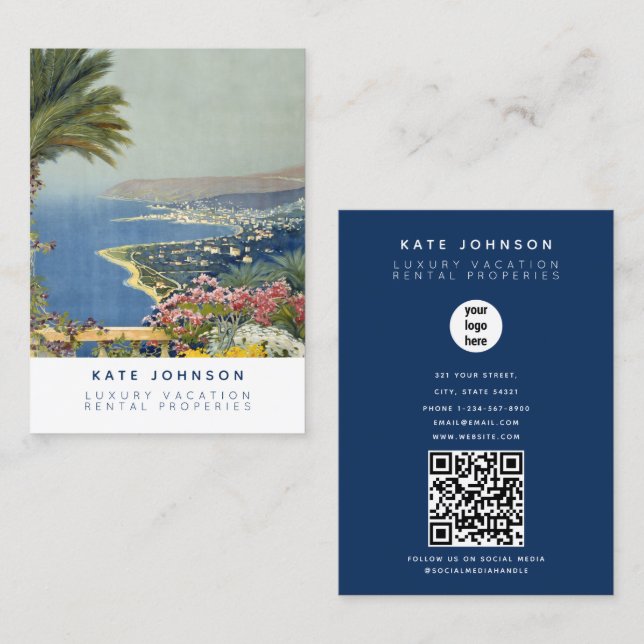 Real Estate Agent Property Management QR Code Business Card (Front/Back)