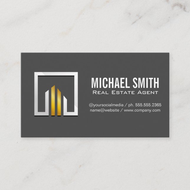 Real Estate Agent | Property Manager Business Card (Front)