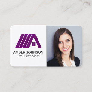Real Estate Agent   Purple Logo Business Card