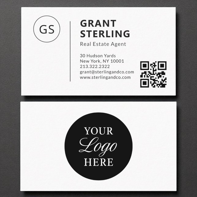 Real Estate Agent QR Code Company Logo  Business Card (Creator Uploaded)