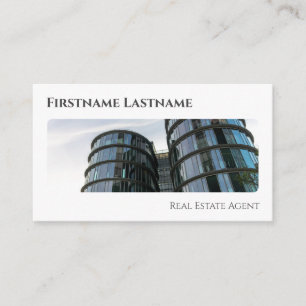 Real estate agent QR-Code modern office buildings Business Card