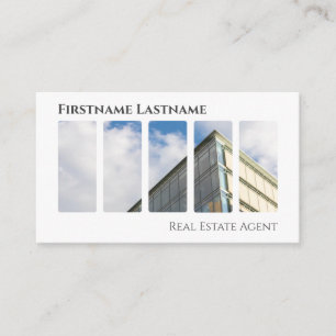Real estate agent QR-Code modern office buildings Business Card
