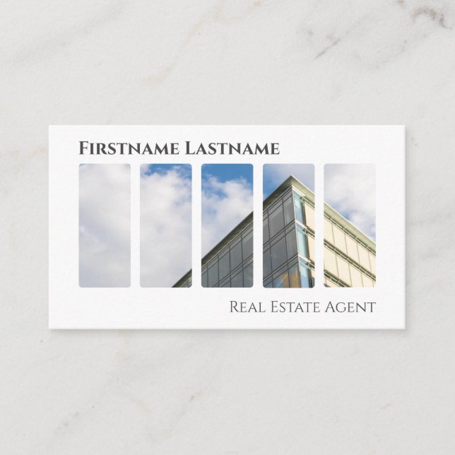 Real estate agent QR-Code modern office buildings Business Card (Front)
