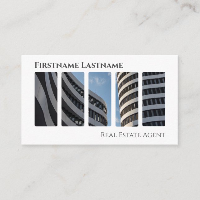 Real estate agent QR-Code modern office buildings Business Card (Front)