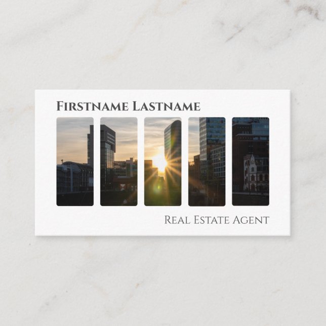 Real estate agent QR-Code modern office buildings Business Card (Front)