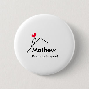Real estate agent realtor construction home inaugu 6 cm round badge