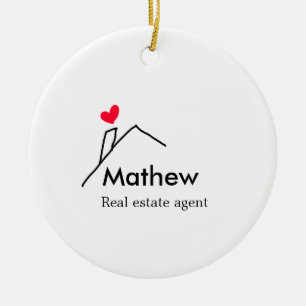 Real estate agent realtor construction home inaugu ceramic ornament