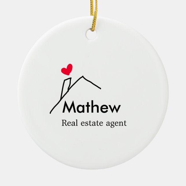 Real estate agent realtor construction home inaugu ceramic ornament (Front)