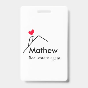 Real estate agent realtor construction home inaugu ID badge