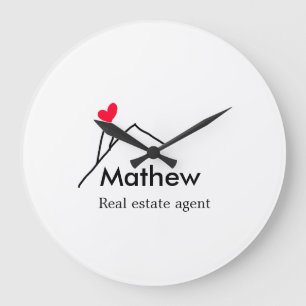 Real estate agent realtor construction home inaugu large clock