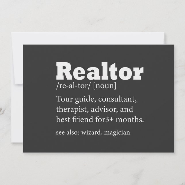 Real Estate Agent Realtor Funny Quote Card (Front)