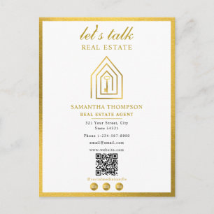 Real Estate Agent Realtor Gold Key Home Logo Holiday Postcard