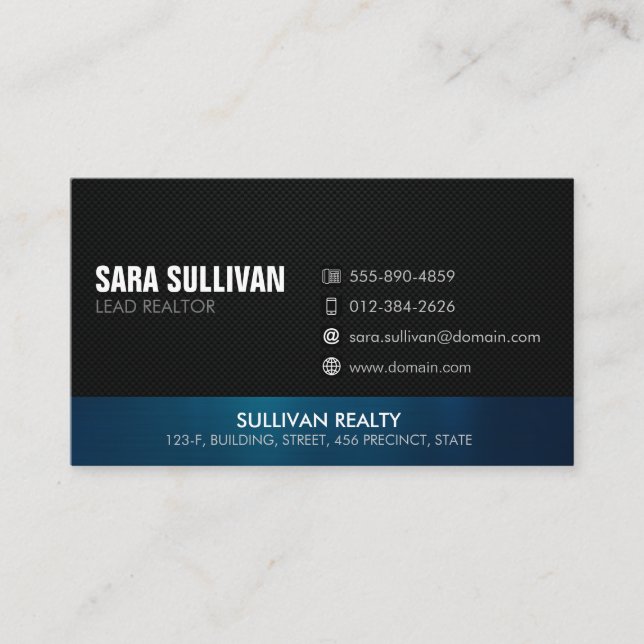 Real Estate Agent Realty Realtor Business Card (Front)