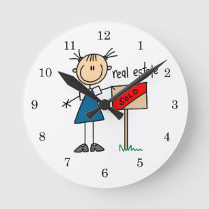 Real Estate Agent Round Clock