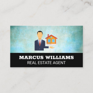 Real Estate Agent Showing House Business Card