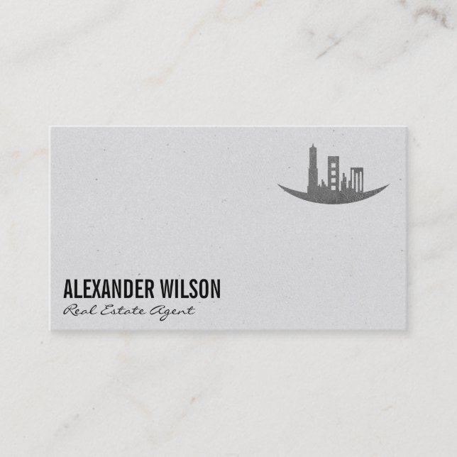 Real Estate Agent / Silver Foil Architect Logo Business Card (Front)