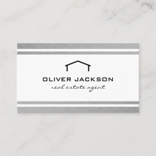 Real Estate Agent SilverTrim Business Card