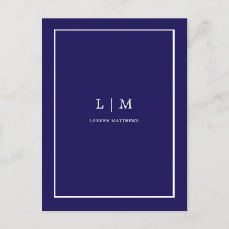 real estate agent simple blue minimalist  postcard