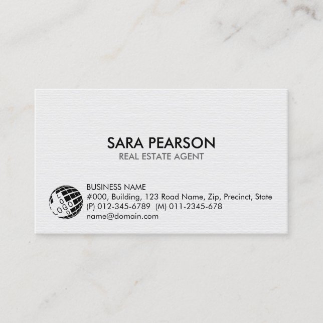Real Estate Agent Simple Business Card (Front)