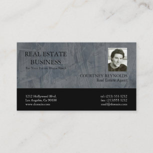 Real Estate Agent Slate Grey Photo Business Cards