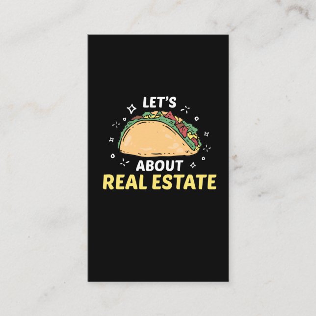 Real Estate Agent Taco Property Broker Foodie Business Card (Front)