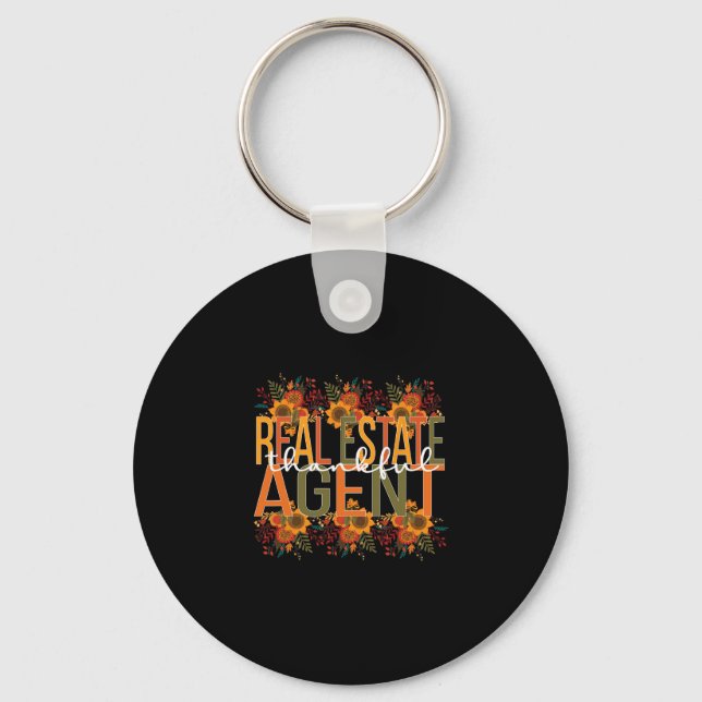 Real Estate Agent Thanksgiving  Key Ring (Front)
