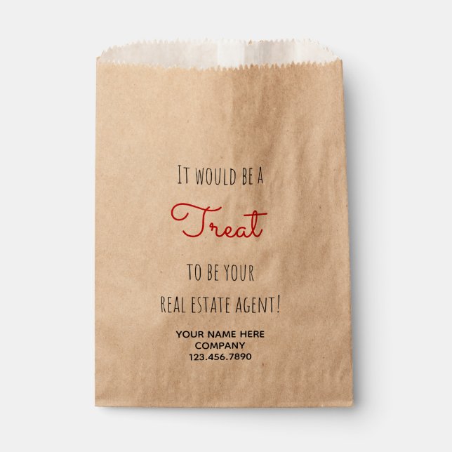 Real Estate Agent Treat Favour Bag (Front)